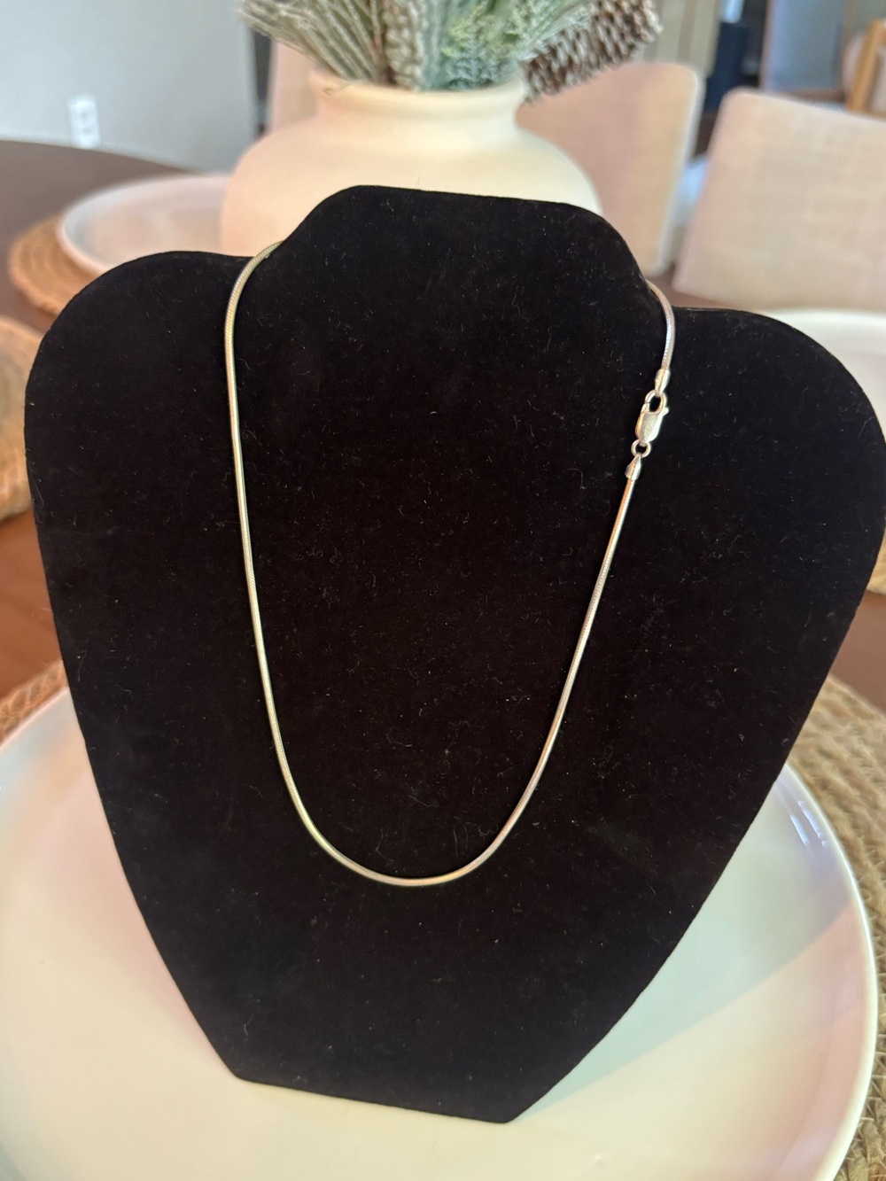 Vintage Italian 925 Sterling Silver Snake Chain Necklace 16" Solid 7.64g Italy